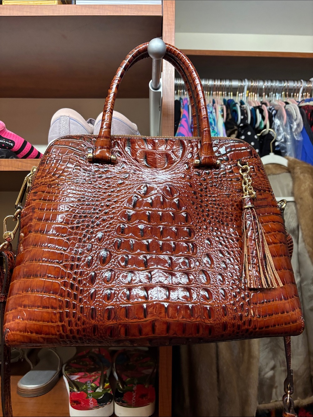 NWOT Brahmin Pecan Melbourne Duxbury Satchel